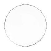 9 In. Clear/Silver Petal Plates | 40 Count